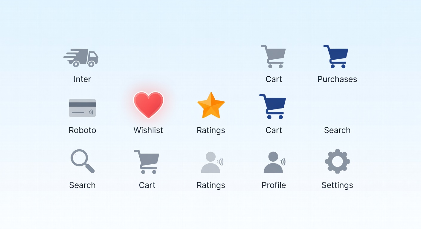 eCommerce icon design set for mobile